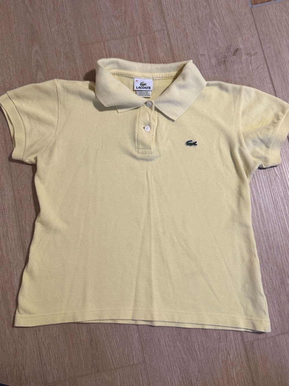 Lacoste woman’s butter Yellow Polo with Crocodile Logo